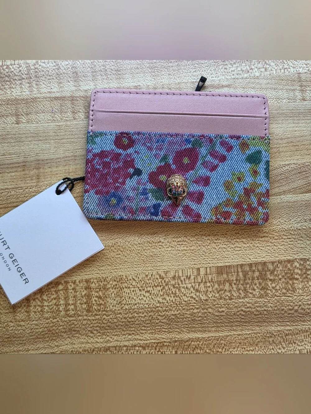 Kurt Geiger NWT/NIB Denim Floral Card Holder